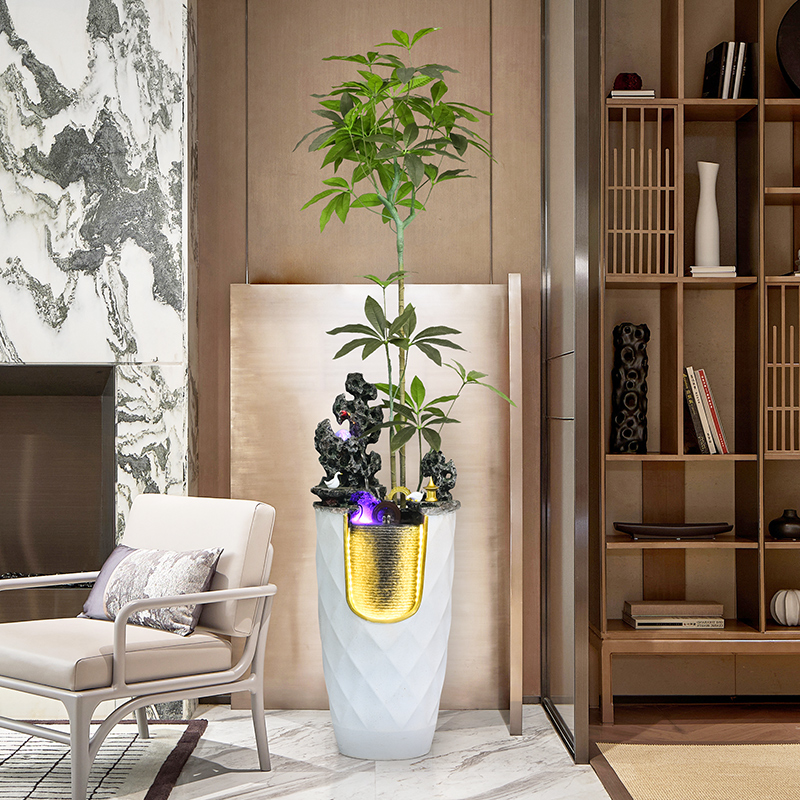 流水盆景落地新喷泉装饰品生x财办公室水循环客厅家居礼品新款中