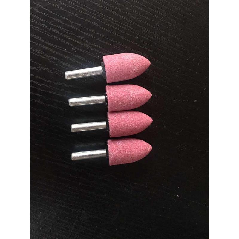 仔磨头沙抛光轮磨头磨p头轮打玉器模具电6mm火石金属刚玉柄红砂轮