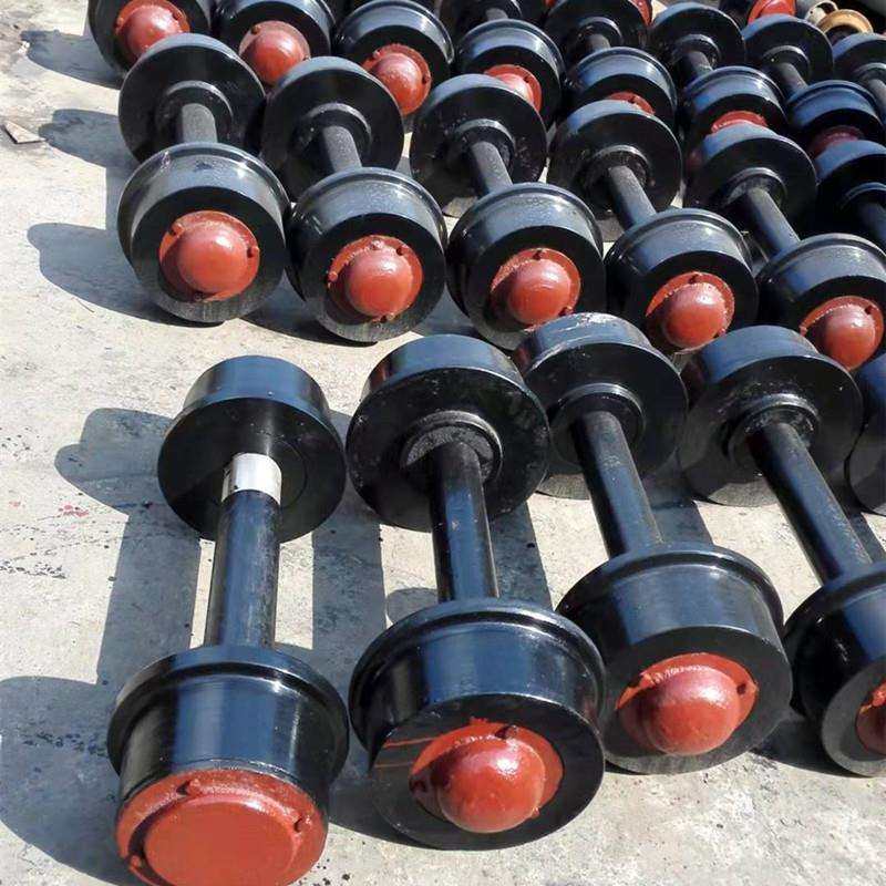 3T矿车对轮对煤矿用窑车轮实心轨道轮多规格侧卸式矿用车闭式轮对