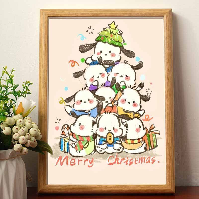 帕恰狗圣诞树立体相框摆件装饰创意礼物圣诞节送女生女朋友挂墙潮