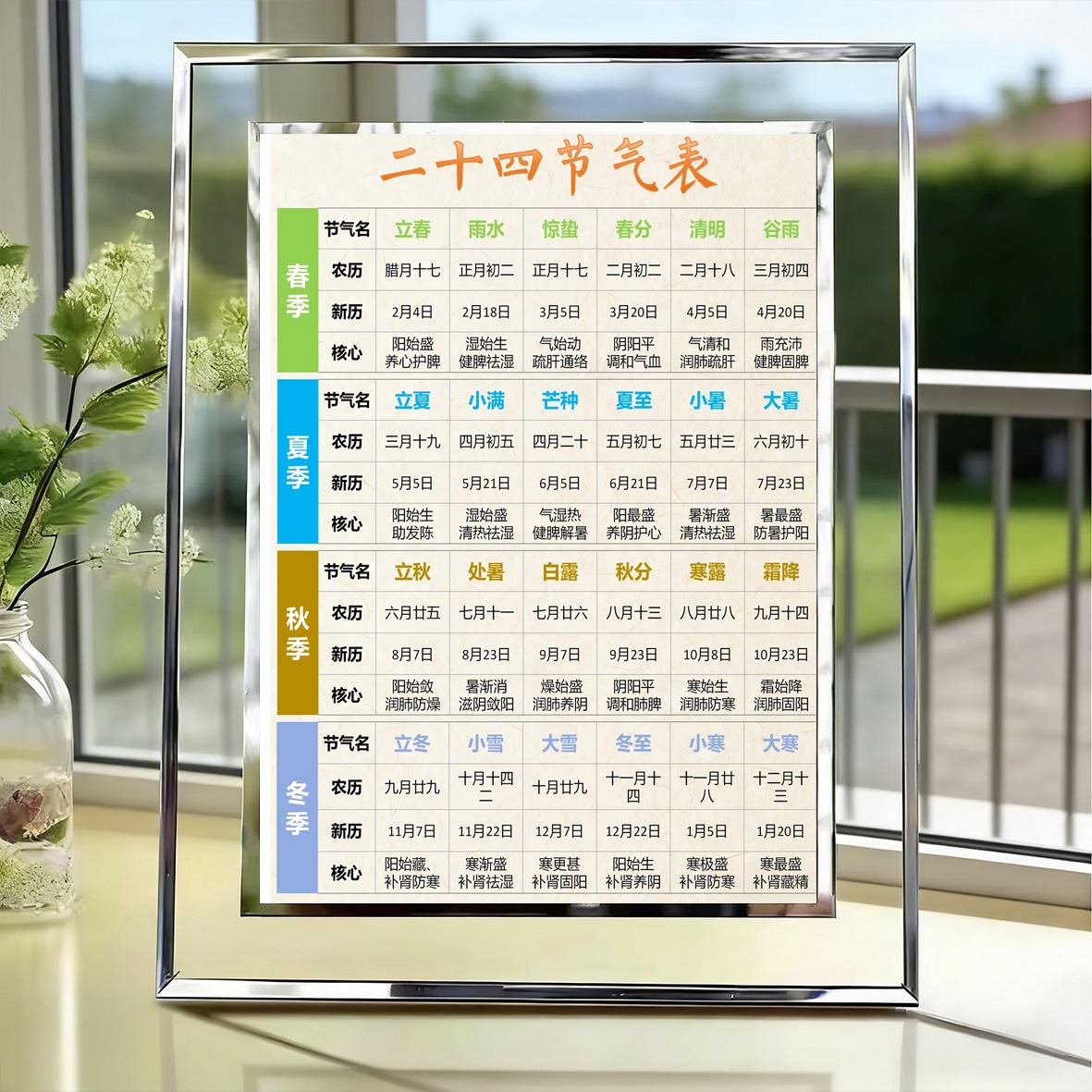 2026新款24节气水晶相框摆件