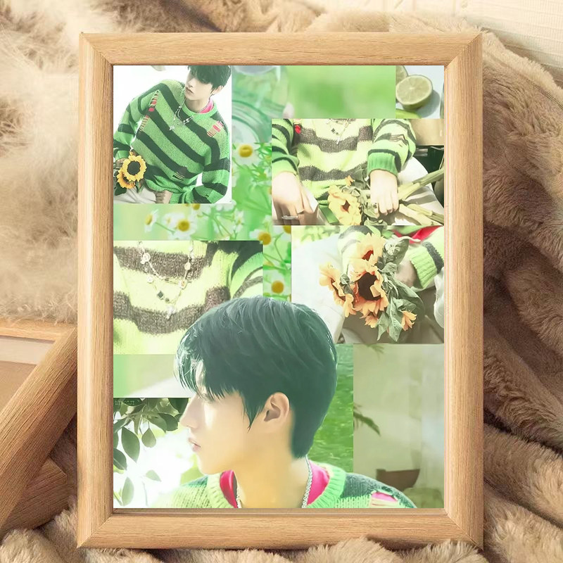 朱志鑫TOP登录少年生活照组合图木质相框桌面摆台生日礼物定制