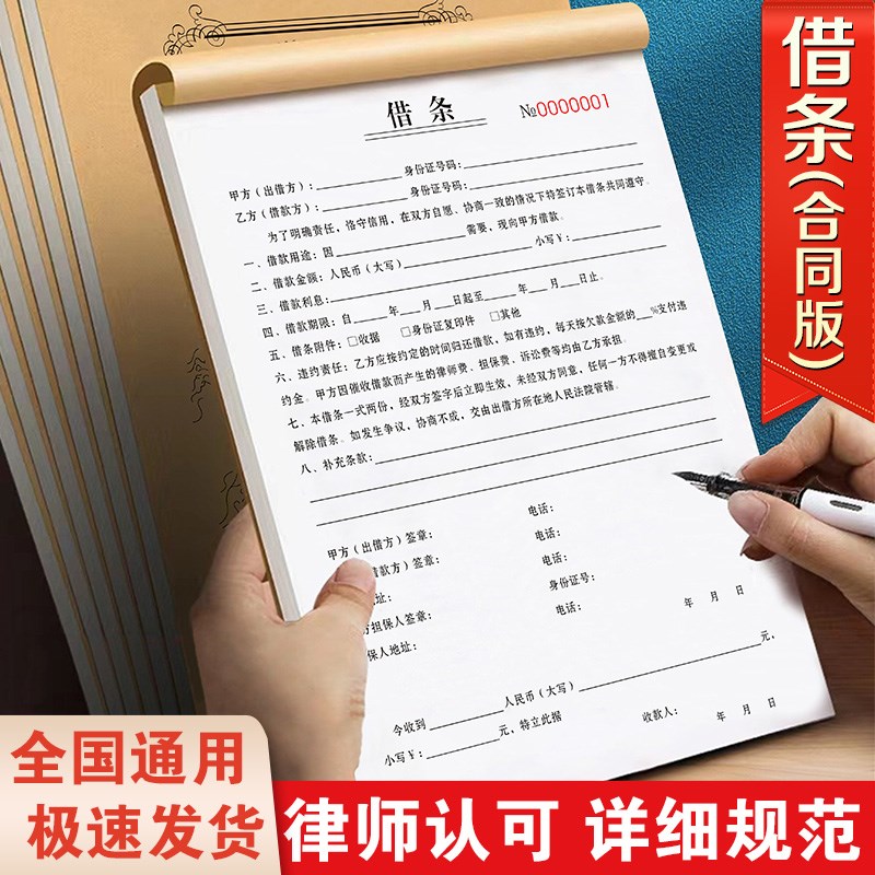 借条个人a正规公司法律借钱有担保人合同欠条协议借款单借据单据
