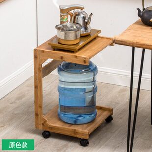 移动茶车茶叶架子实木楠竹置物水茶茶几边柜功夫茶桌饮水机水桶台