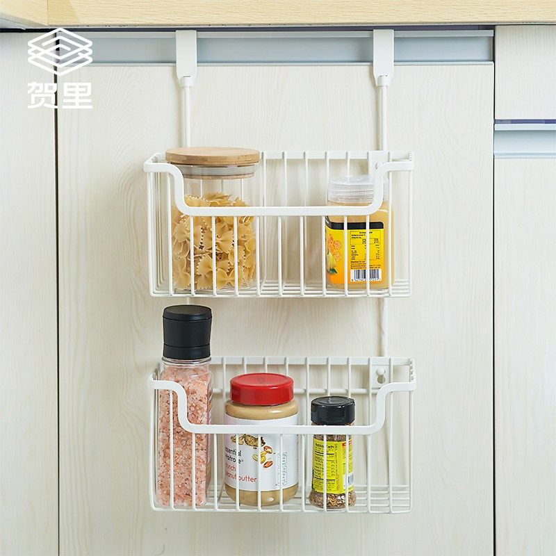 贺里GULEK 厨房铁艺收纳筐 免打孔收纳篮 N门柜挂篮挂式储物置物