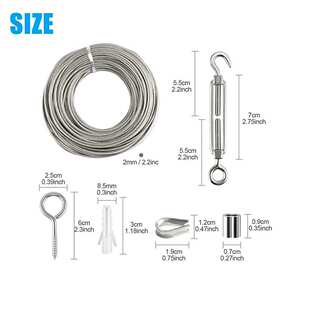 现货不锈钢遮阳网配件 花篮螺丝线缆钢丝绳套装 遮阳帐篷固定配件
