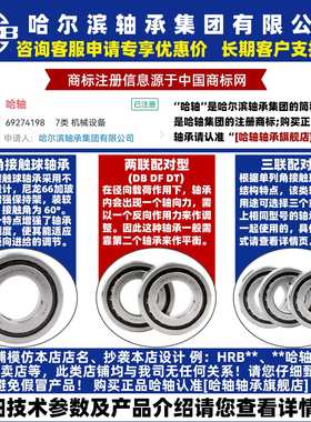 HRB 哈尔滨轴承 7603035 7603040TN P4 DB DT DF 两联配对
