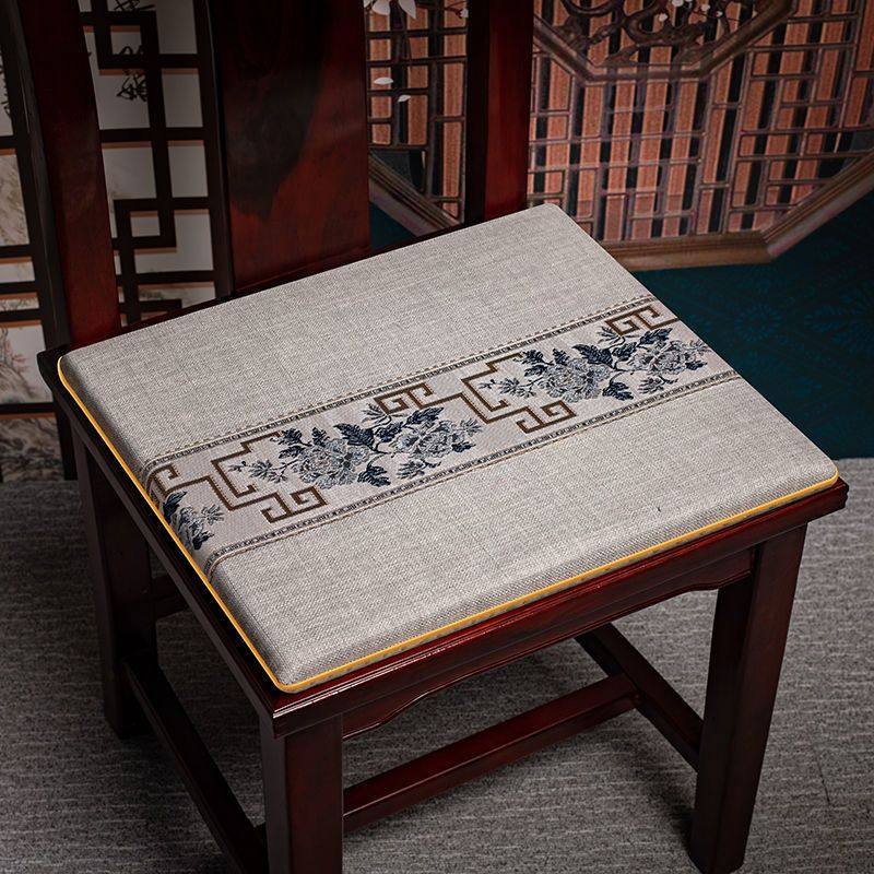 新中式椅子坐垫防滑红木沙发餐椅太师椅茶台椅垫乳胶海绵钉做