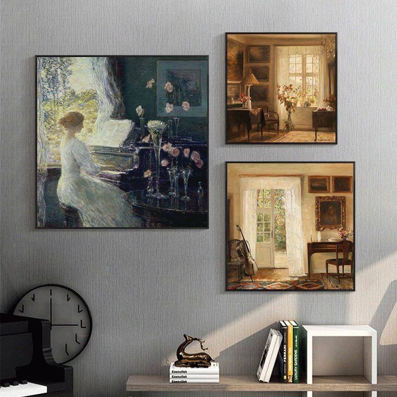 卡尔霍尔索美式复古装饰画客厅餐厅书房挂画玄关走廊卧室床头画