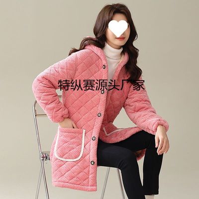 棉衣中长款 洋气服加棉1加绒加绒四川省棉服中老年女妈妈装秋冬
