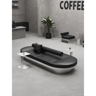 工业风咖啡厅创意异形双面卡座沙发会所休息区背靠背不锈钢桌椅