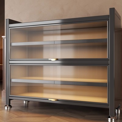 钢制鞋架家用门口玄关置物架大容量落地防尘收纳柜多功能储物鞋柜