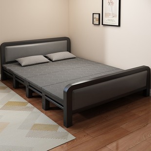 折叠床双人床1米5家用简易加固单人小床成人宿舍租房便携硬板铁床