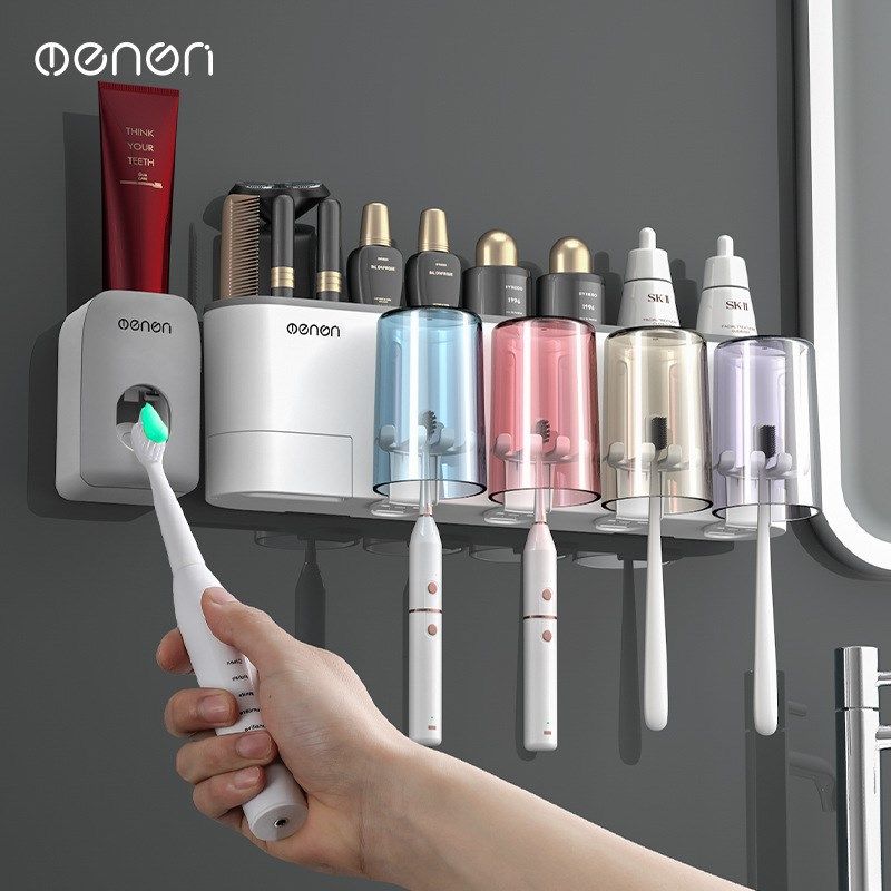 新款透明杯子牙刷置物架免打孔漱口杯刷牙杯挂墙卫生间壁挂式架子