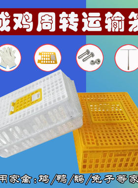 成鸡周转箱运输笼周转箱筐成鸡笼子鸭笼鹅笼塑料鸡笼小鸡筐运输箱