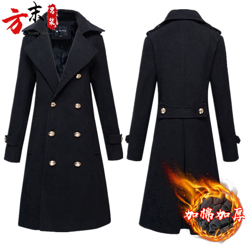苏联红军秋冬新款莫斯科 男士金属双排扣长款毛呢大衣外套斯大林