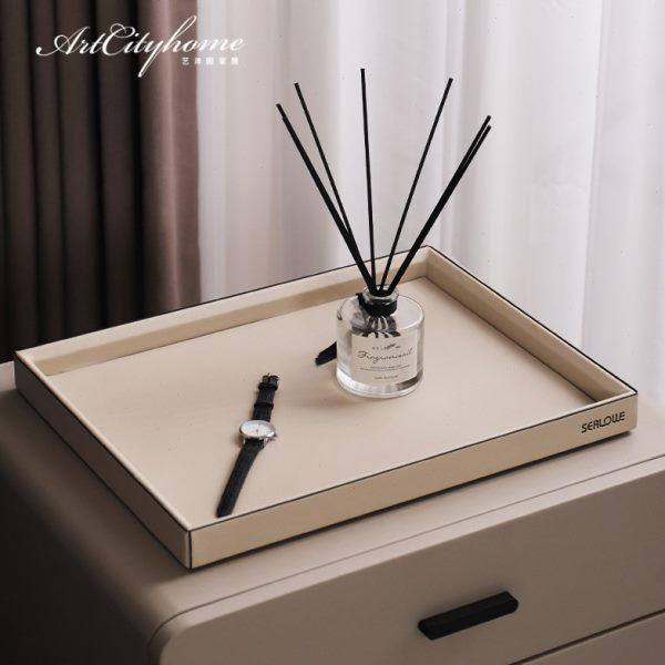 意式极简皮革香薰托盘现代客厅酒店民宿高级感桌面杂物收纳盘摆件,家居饰品,香薰托盘,淘宝优惠券,粉丝福利购,淘宝优惠卷