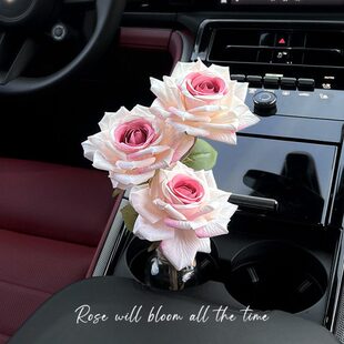 新款束水杯架曼塔仿适用小花瓶上网红花氛围感车车内饰品摆件玫瑰
