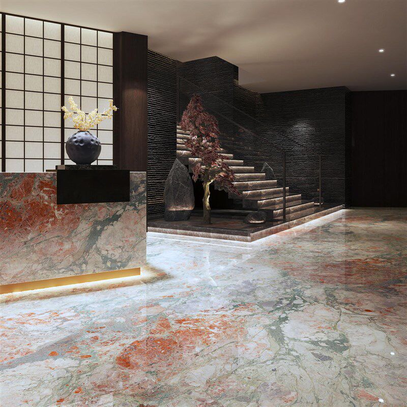 四季粉绿岩板8002600客厅电视背景墙连K纹大板地砖浴室墙砖2400