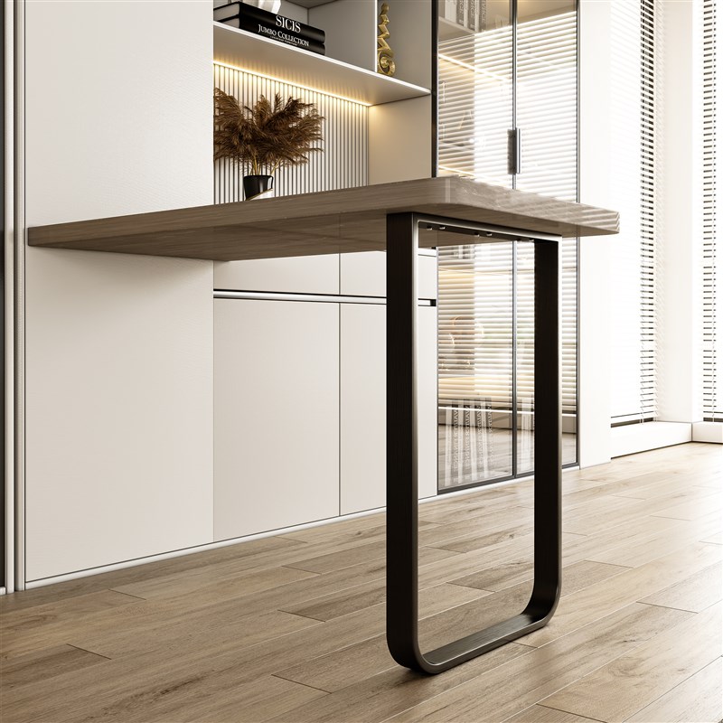 定做圆弧梯形吧台脚单边桌腿支架办公H桌架书桌餐台脚不锈钢支撑