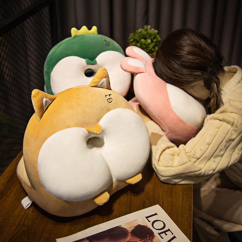 可爱动物抱d枕午休枕睡觉枕头汽车靠枕小学生靠垫屁股午睡枕趴睡