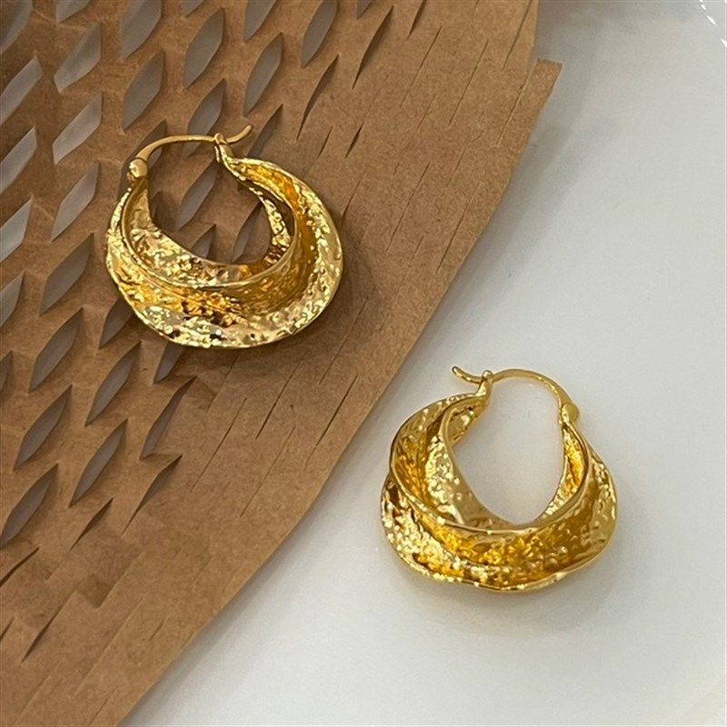 734号法式复古金色褶皱耳环冷淡风小众设计高级感耳钉意式风时髦,饰品/流行首饰/时尚饰品新,耳环,淘宝优惠券,粉丝福利购,淘宝优惠卷