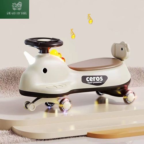 新款儿童扭扭车防侧翻万向轮静音闪光轮滑行大人可坐男女孩溜溜车