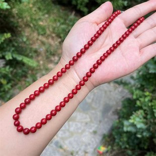 辰砂朱砂紫晶砂项链6mm锁骨链细颈链男女紫晶砂项链饰品礼物