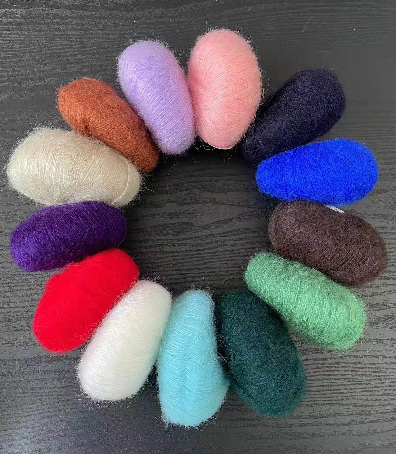 手工编织diy棒针钩针织开衫毛衣线中粗马海毛线男女士幼马海毛线