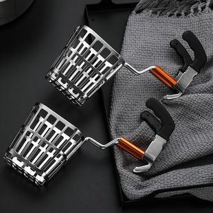 火锅店煮脑花神器304带挂钩漏斗商用漏勺开合式烫勺猪脑漏网家用