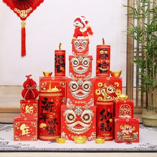 春节装饰坐炮场景布置马年商场酒店橱窗道具炮竹炮仗元旦新年摆件