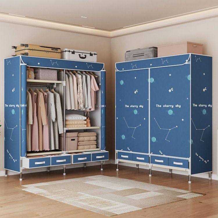 布衣柜带抽屉结实耐用简易衣柜牛津布拉链式牛津布组合出租房专用,住宅家具,简易衣柜,淘宝优惠券,粉丝福利购,淘宝优惠卷