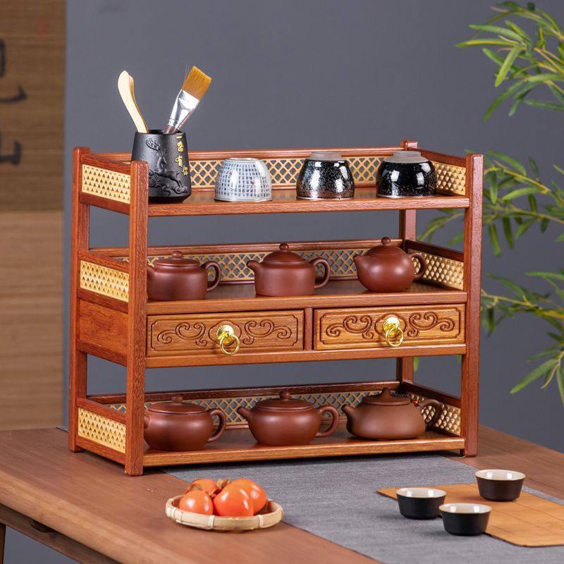 桌面茶壶架办公室小博古架茶杯架子茶具置物架茶室茶桌收纳架中式,住宅家具,多宝格/博古架,淘宝优惠券,粉丝福利购,淘宝优惠卷