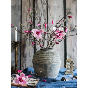 保湿手感玉兰花花客厅装饰玄关摆件会所餐厅陈列