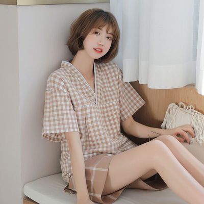 汗蒸服纯棉女韩版可爱高档桑拿足疗洗浴按摩服睡衣全棉情侣装洋气