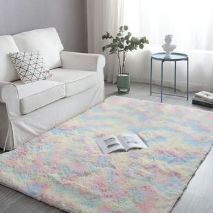 加厚地毯卧室少女耐脏客厅网红床边毛毯门垫飘窗扎染不毛超厚