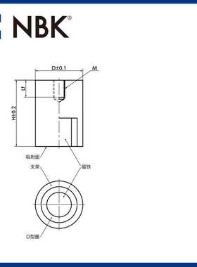 NBK JSF-AN 带座磁铁 铝镍钴 耐热温度450℃ 机械零配件厂家直供