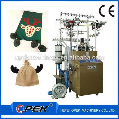 供应新款针织帽子围巾一体机圣诞帽子机编织机器针织圆机