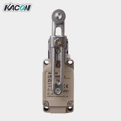现货 Kacon凯昆ZXL-703限位可调金属滚轮12A防水行程开关 微动