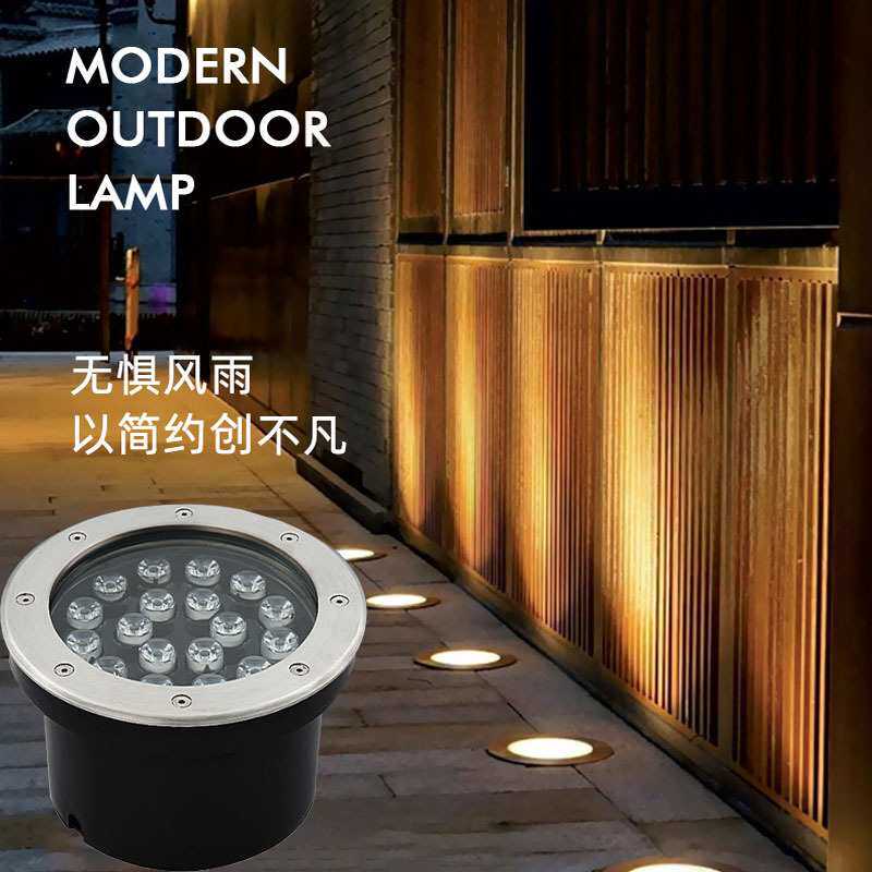 LED地埋灯户外防水室外地射灯3W9W12W18W36W广场灯景观草地灯七彩