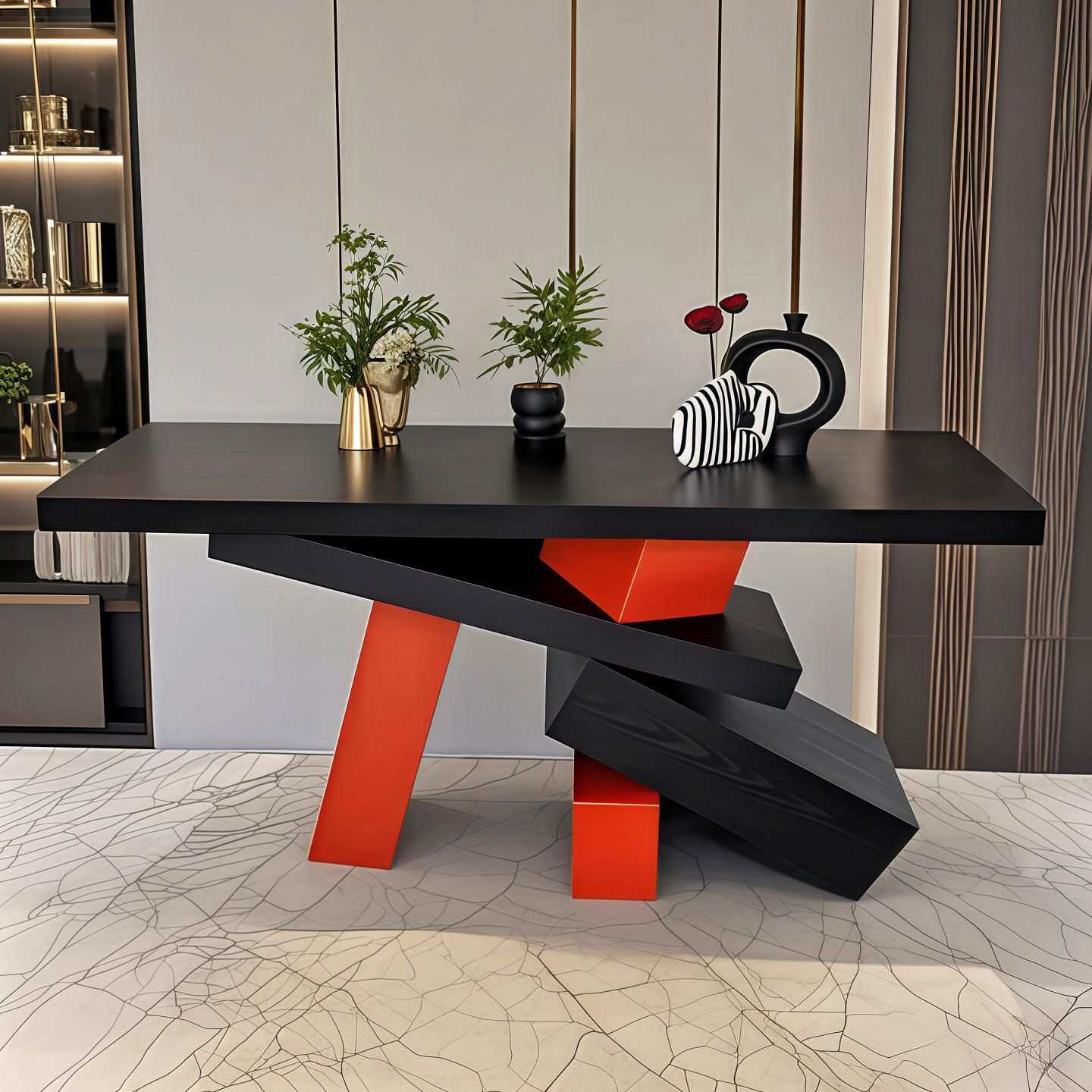 中古风烤漆玄关台实木入户玄关柜桌现代简约客厅装饰柜样板房案台