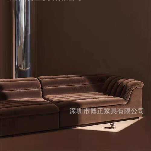 法式复古沙发中古模块组合丝绒设计师沙发大户型客厅中古风沙发