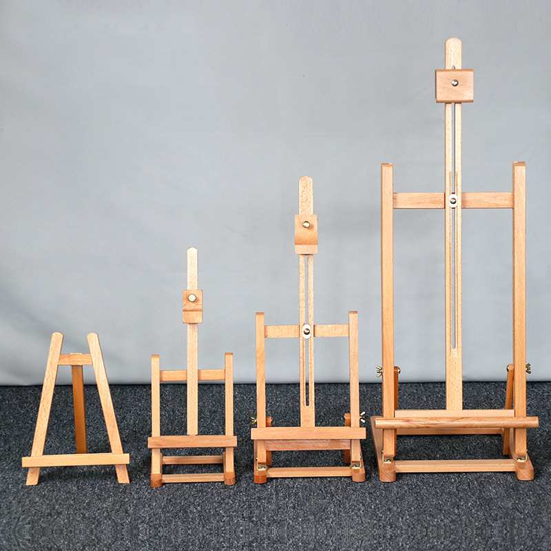 桌面支架式可调节小号中号大号成人儿童迷你小画架木制展示架画板