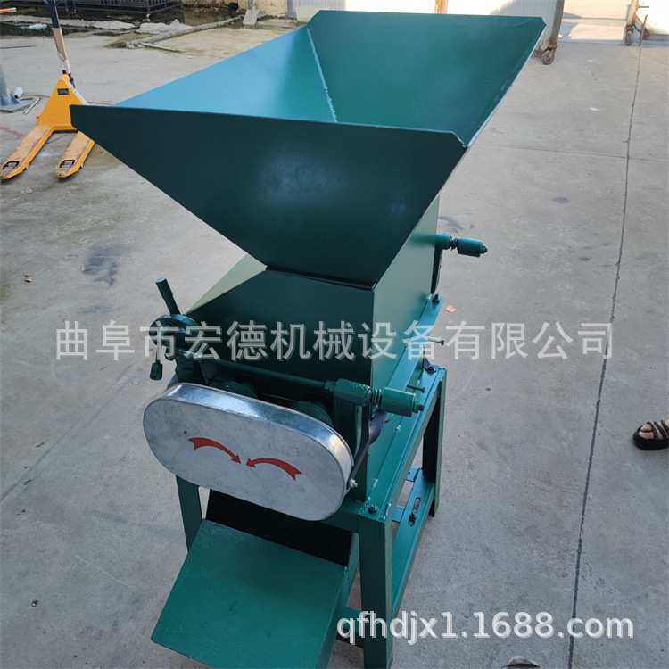 电动对辊式豆扁机 花生高粱压碎机 对辊大豆玉米挤扁机