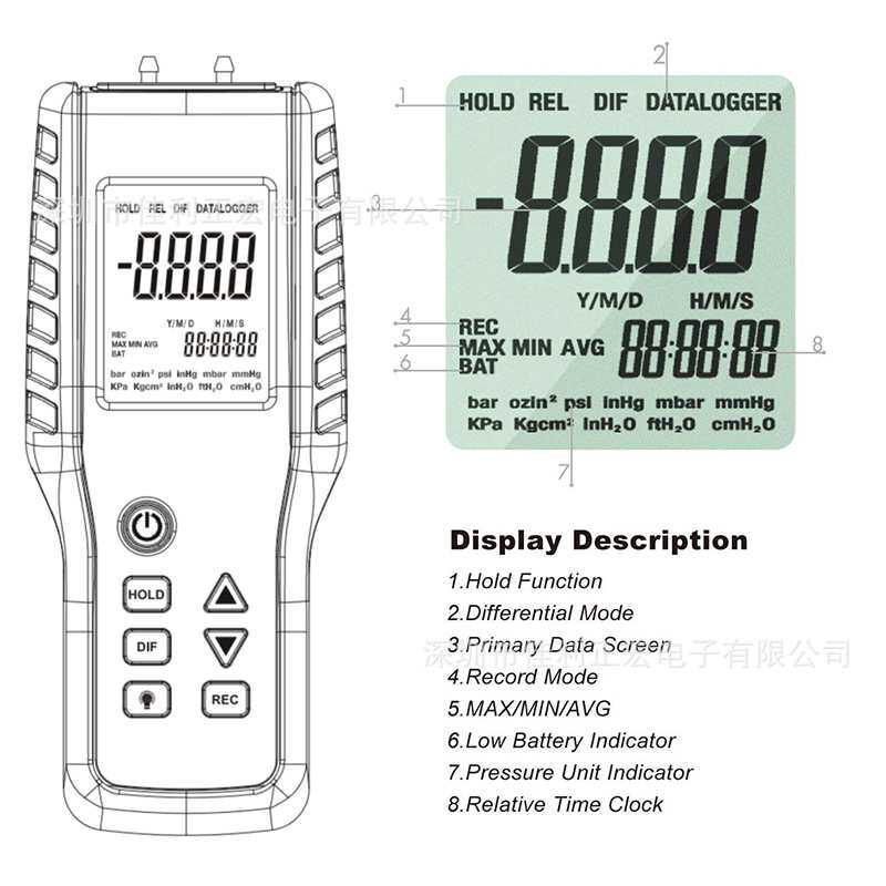 HTI-9800手持式数字差压计气压计数字气压计和HVAC压力计