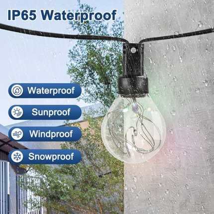 LED太阳能G40铜线氛围灯串户外庭院防水灯帐篷露营天幕装饰球泡灯