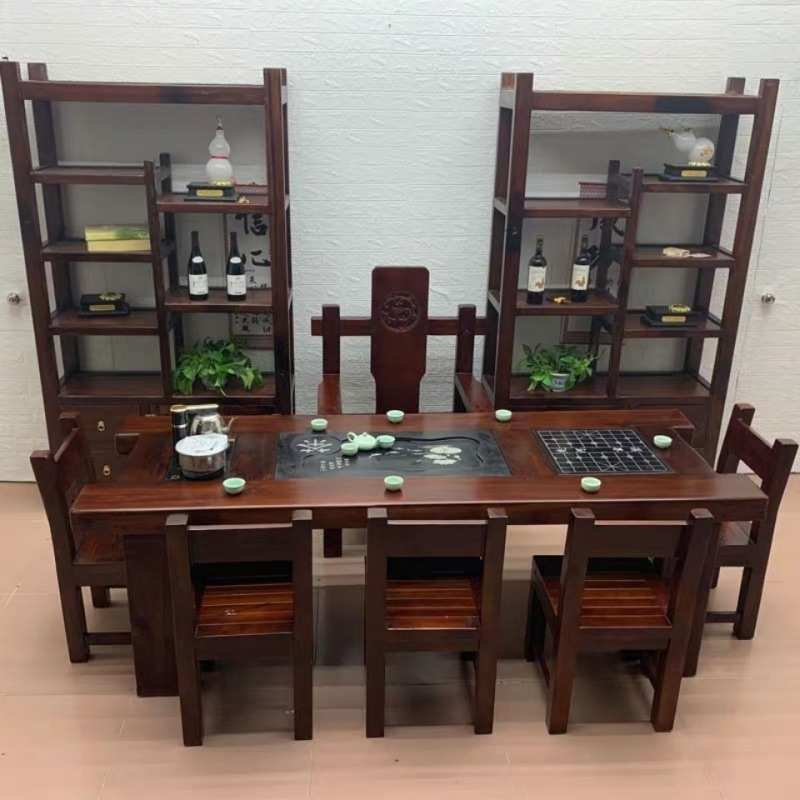 老船木茶桌椅组合实木茶台中式客厅仿古阳台功夫小茶几办公室家用