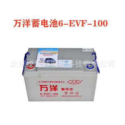 万洋蓄电池6-EVF-75 EVF-100 3-EVF-220天能环卫车8v12v 6v108ah