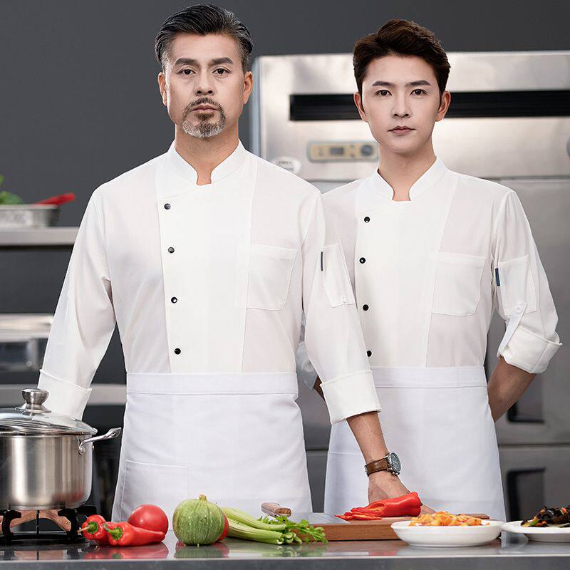 高档厨师工作服长袖酒店餐厅饭店大厨火锅学校食堂蛋糕烘焙厨师服