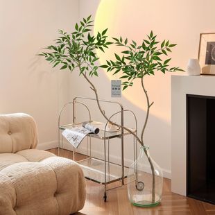 餐厅桌面小型绿植仿真南天竹北欧风室内台面装饰摆件假花植物造景